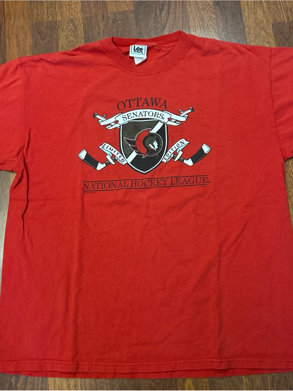 Vintage Ottawa Senators NHL Hockey Lee Sport Red Tshirt XXL